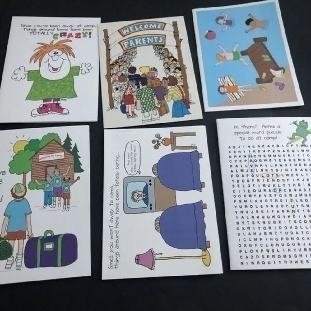 Patsy Card Shop Kamp Kids Sending Love 6 Cards + Envelopes With Envelopes New